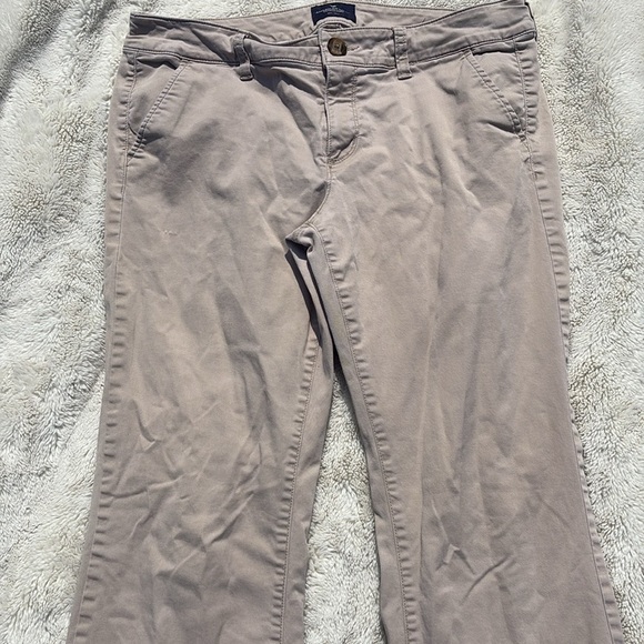 American Eagle Kick Boot Stretch Pants – Size 12 | Mid-Rise Khaki | Y2K Vibes - Picture 3 of 8